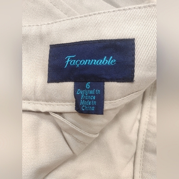 Faconnable Women's Light Khaki 11" Pleated Shorts, W's 6, NWOT Perfect Condition - Picture 9 of 9